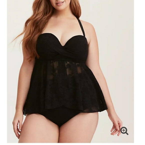 torrid Other - Torrid BLACK LACE FLYAWAY BABYDOLL

tankini